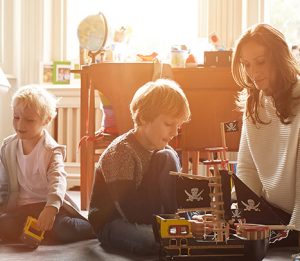 children playing in a bedroom