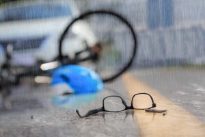 bicycle accident in the rain